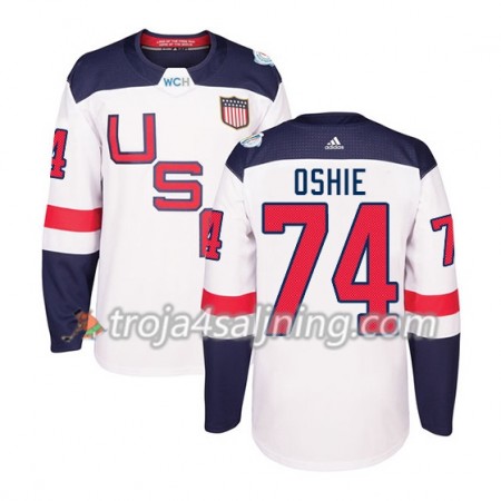 USA tröja T.J. Oshie 74 World Cup i ishockey 2016 Vit Premier - NHL Tröjor Herr